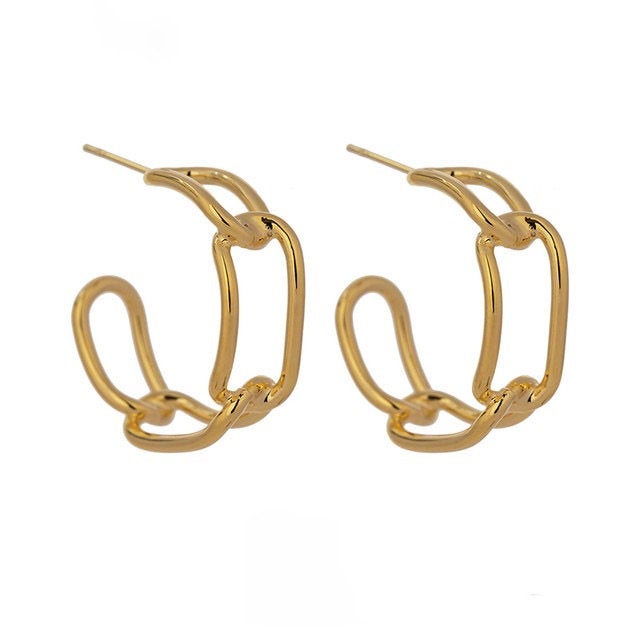 Chic Link Chain Hollow Hoop Earring