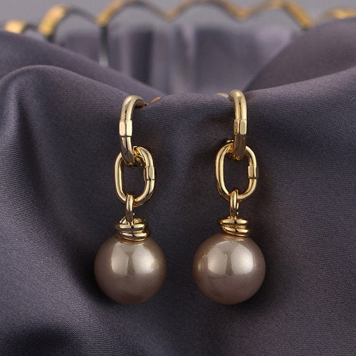 Link Chain Pearl Dangle Earring