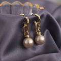 Link Chain Pearl Dangle Earring