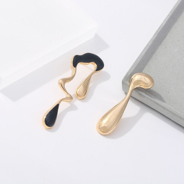 Mismatched Drip Teardrop Earring