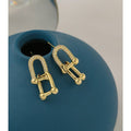 Crystal U Link Chain Earring