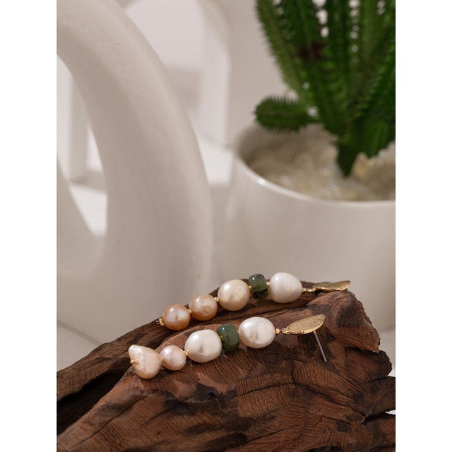 Beads Pearl Long Dangle Earring