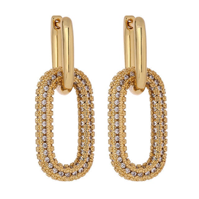 Crystal Chunky Link Chain Earring