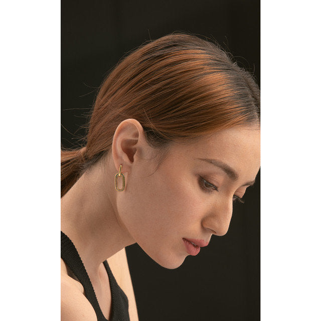 Crystal Chunky Link Chain Earring
