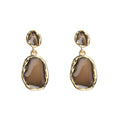 Gold Wrapped Acrylic Teardrop Earring
