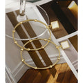 Gold Beaded Dangle Hoop Earring