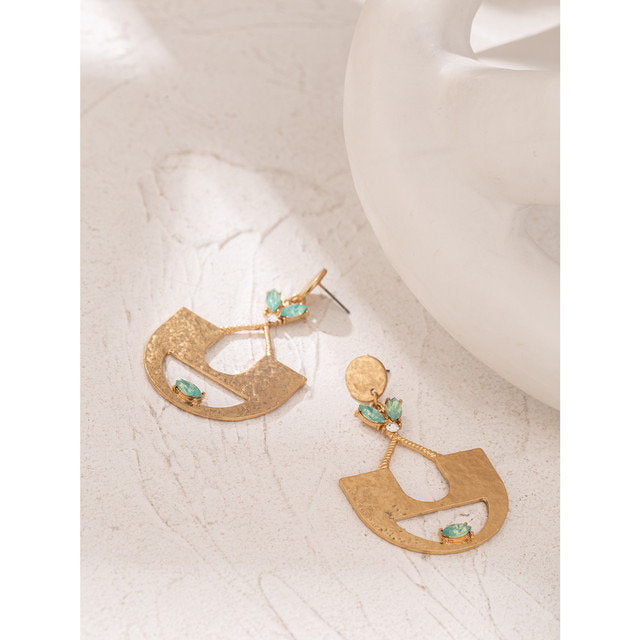 Textured Chandelier Metal Earring