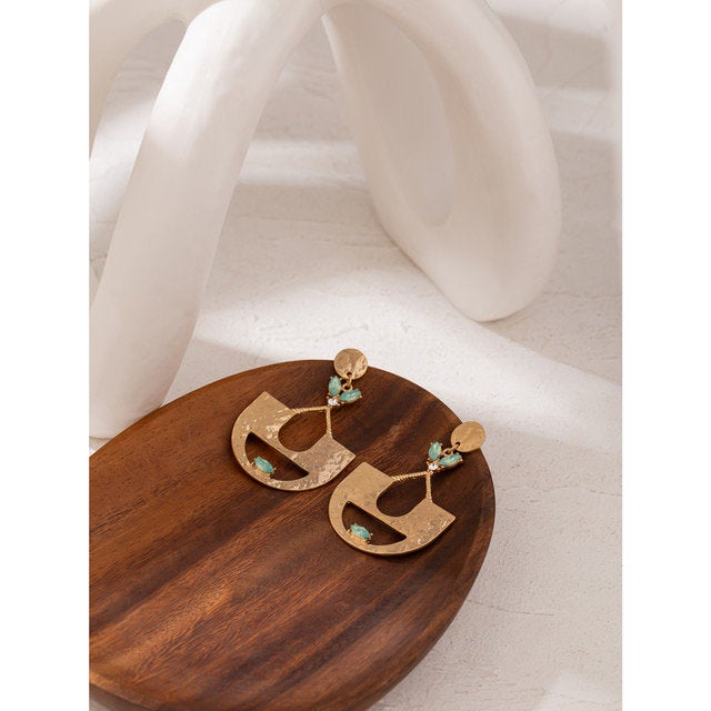 Textured Chandelier Metal Earring