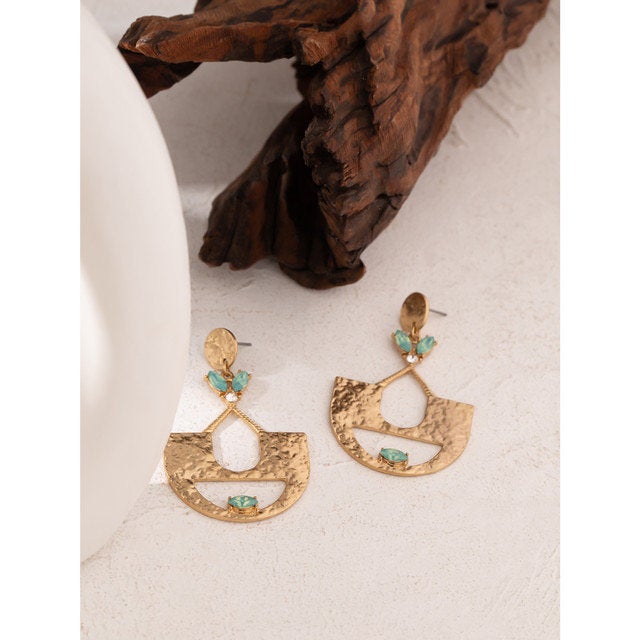 Textured Chandelier Metal Earring