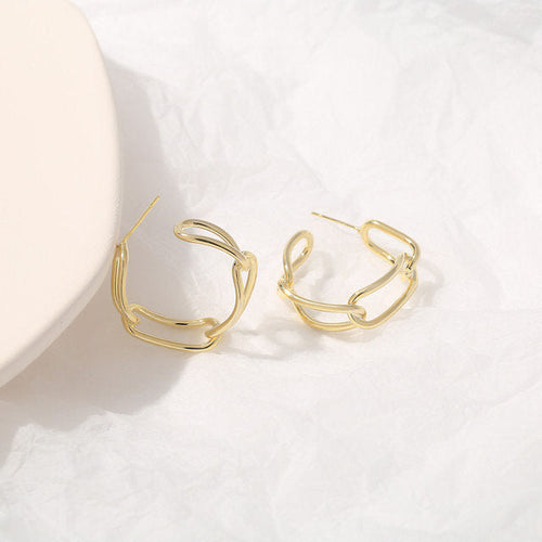Chic Link Chain Hollow Hoop Earring
