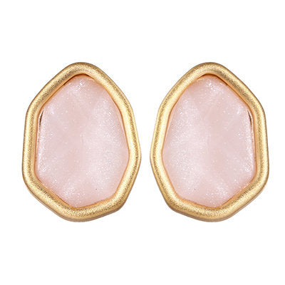 Small Asymmetric Resin Gemstone Stud Earring