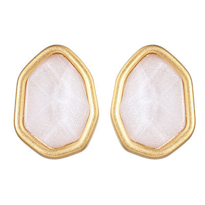 Small Asymmetric Resin Gemstone Stud Earring