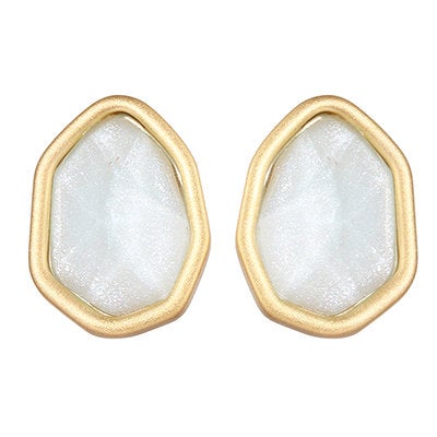 Small Asymmetric Resin Gemstone Stud Earring