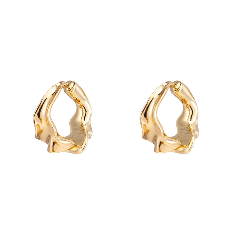 Melting Hoop Silver Earring