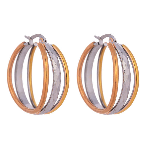 Layered Multicolor Hollow Hoop Earring