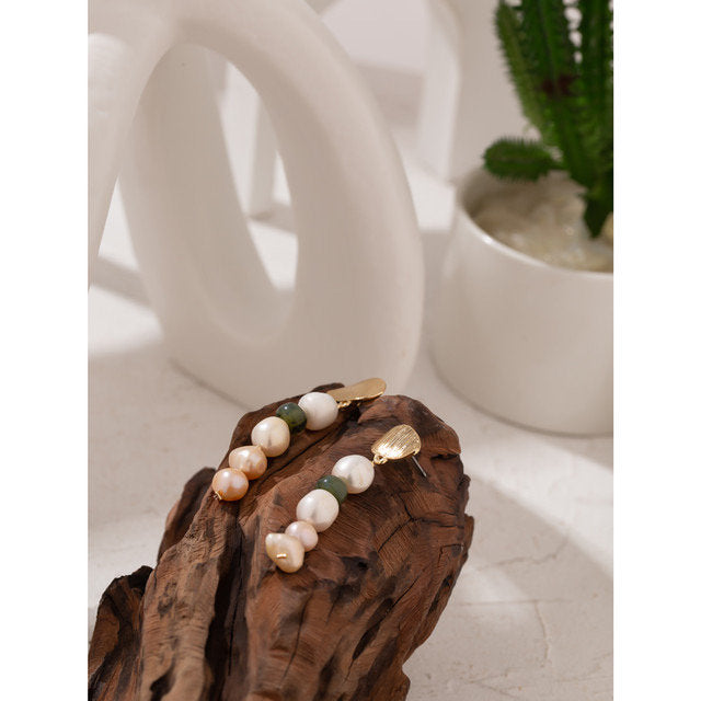 Beads Pearl Long Dangle Earring