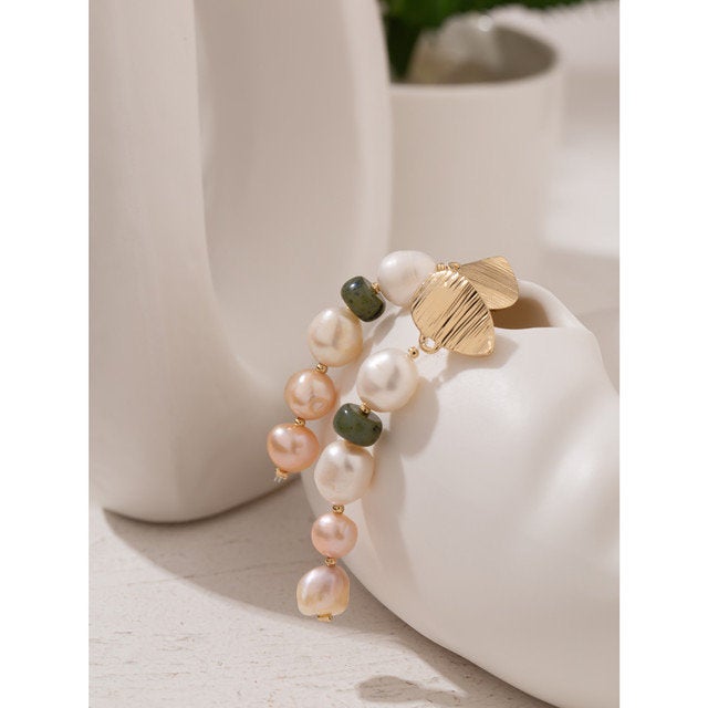 Beads Pearl Long Dangle Earring