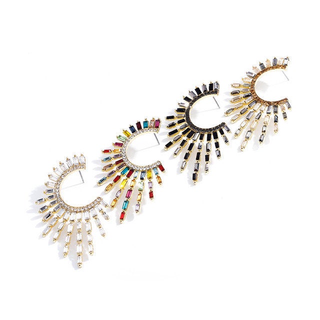 Exaggerated Crystal Spiked Earring