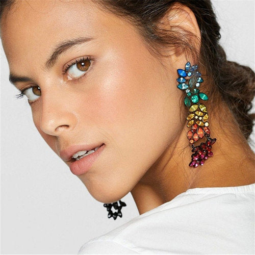 Colorful Crystal Chandelier Earring