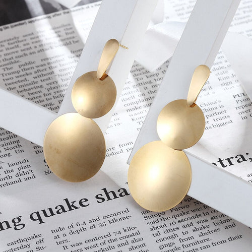 Statement Large Disc Metal Earring