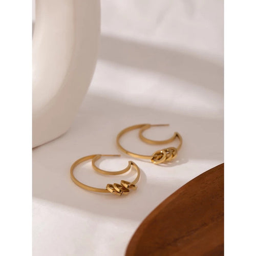 Moon Hoop Silver Earring