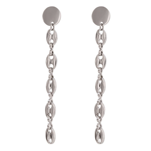 Disc Dangle Mariner Link Chain Earring