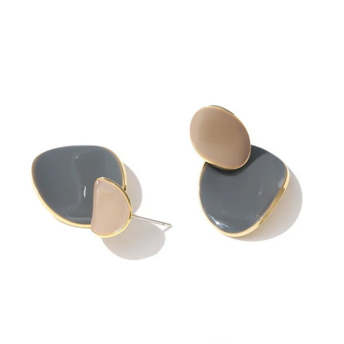 Irregular Colorful Double Disc Earring