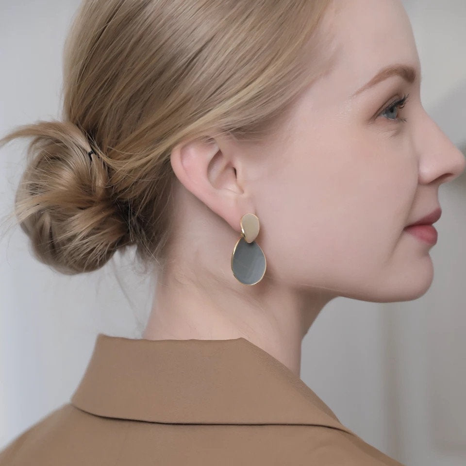 Irregular Colorful Double Disc Earring
