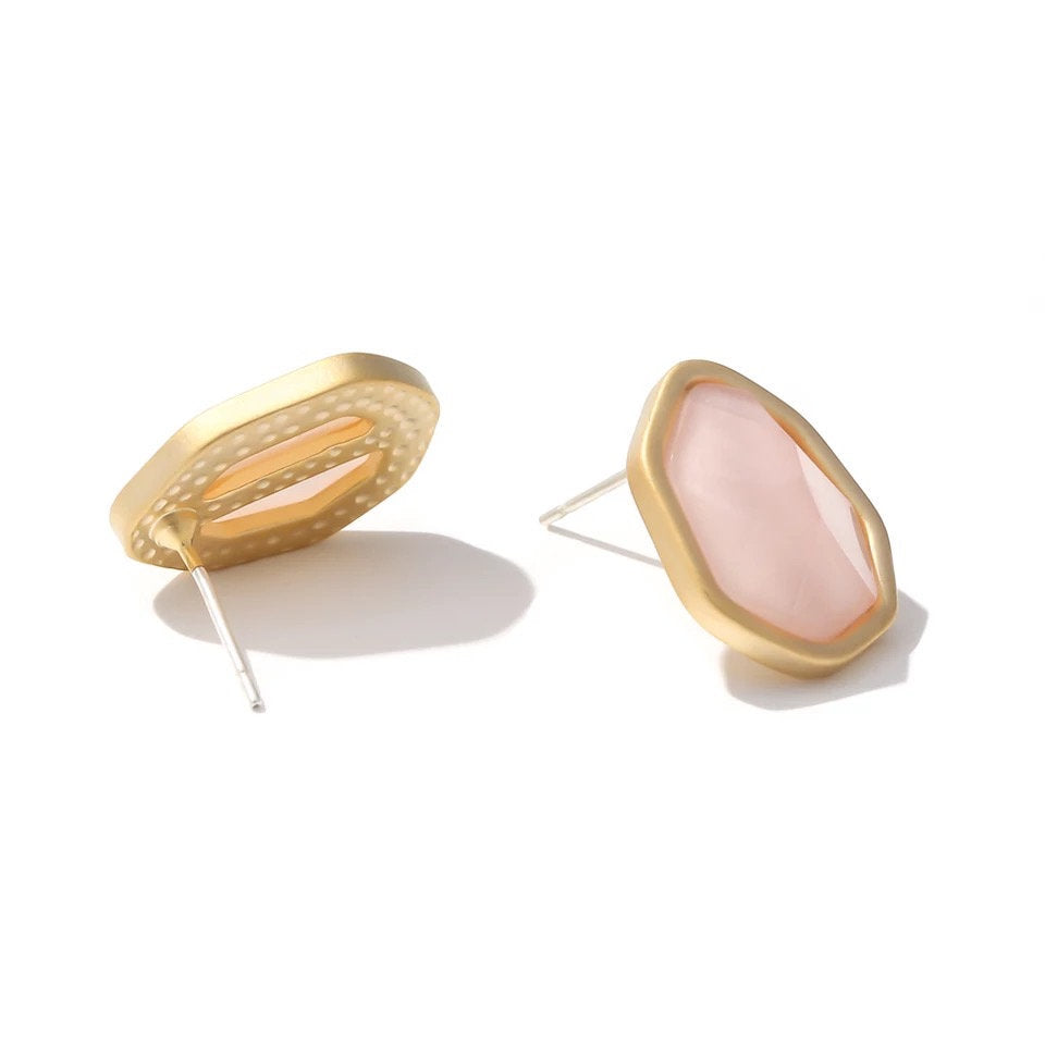 Small Asymmetric Resin Gemstone Stud Earring