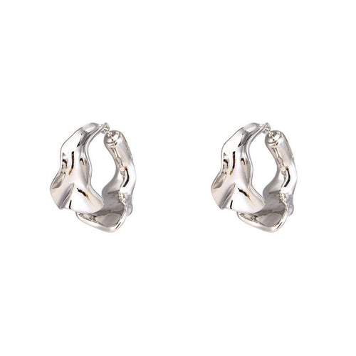 Melting Hoop Silver Earring