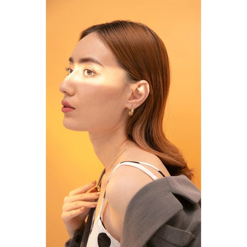 Geometric Layered Open Hoop Earring