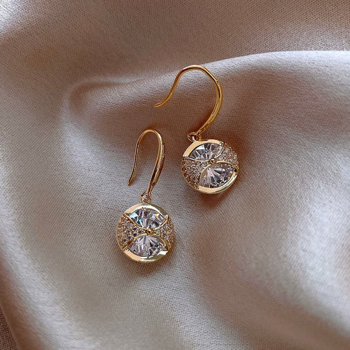 Round Crystal Dangle Earring