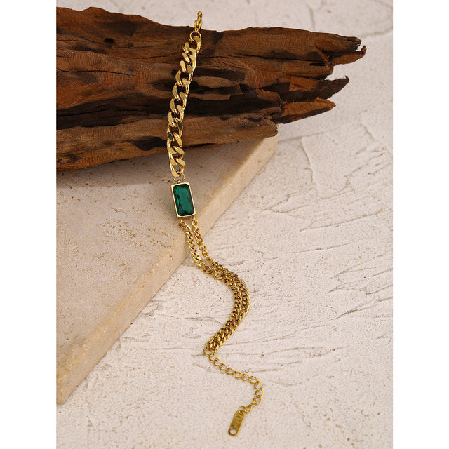 Green Emerald Gemstone Earring