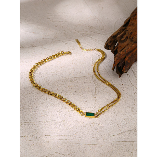 Green Emerald Gemstone Earring