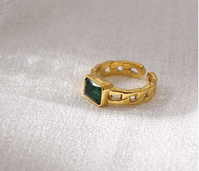 Green Emerald Gemstone Earring