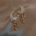 Crescent Shell Moon Sky Earring
