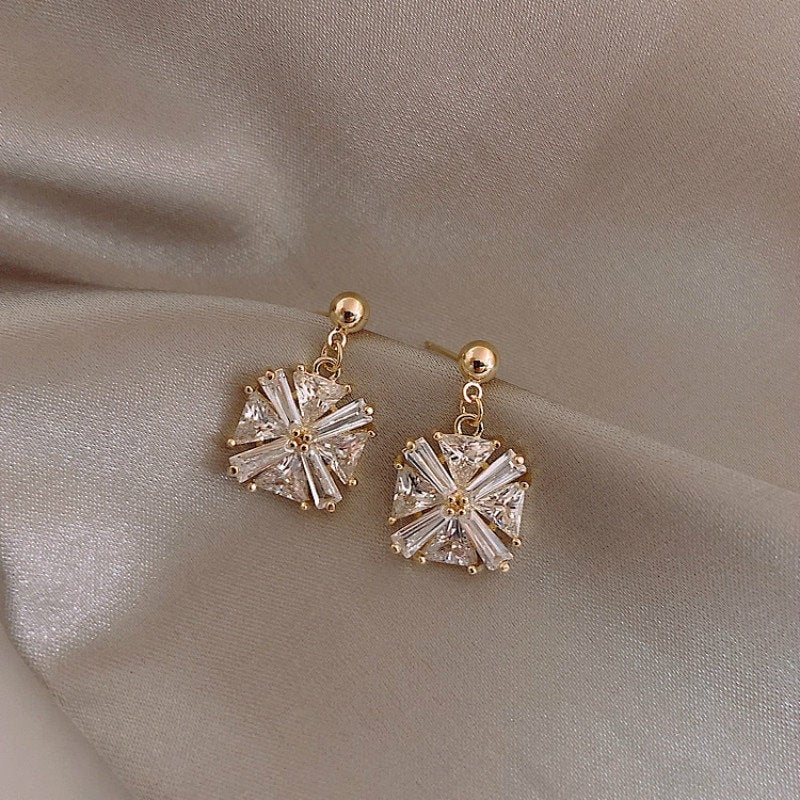 Classic Crystal Square Dangle Earring