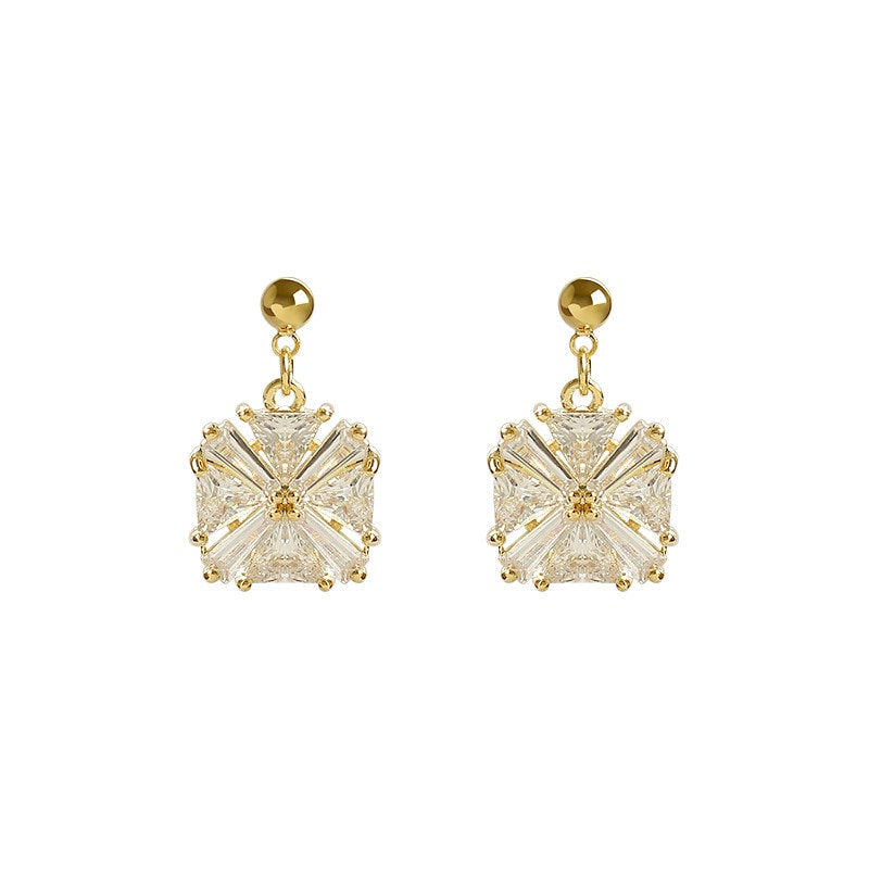 Classic Crystal Square Dangle Earring