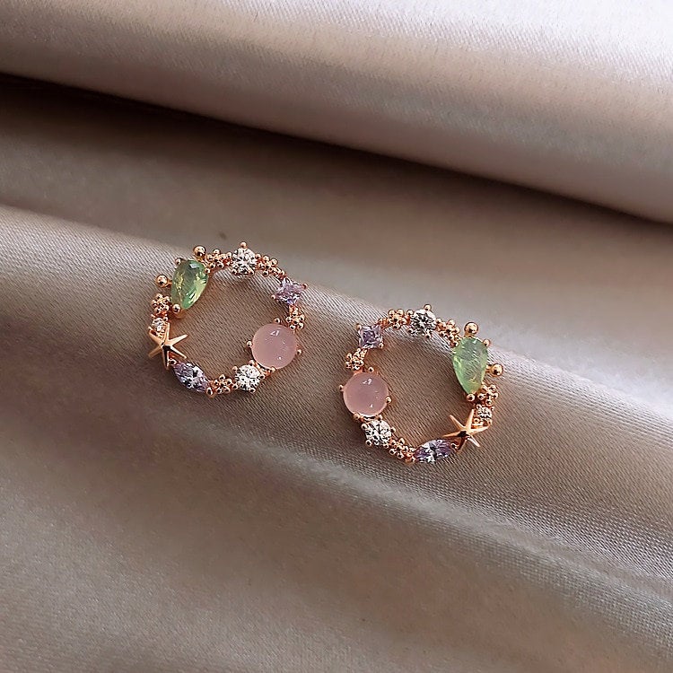 Crystal Wreath Mermaid Earring
