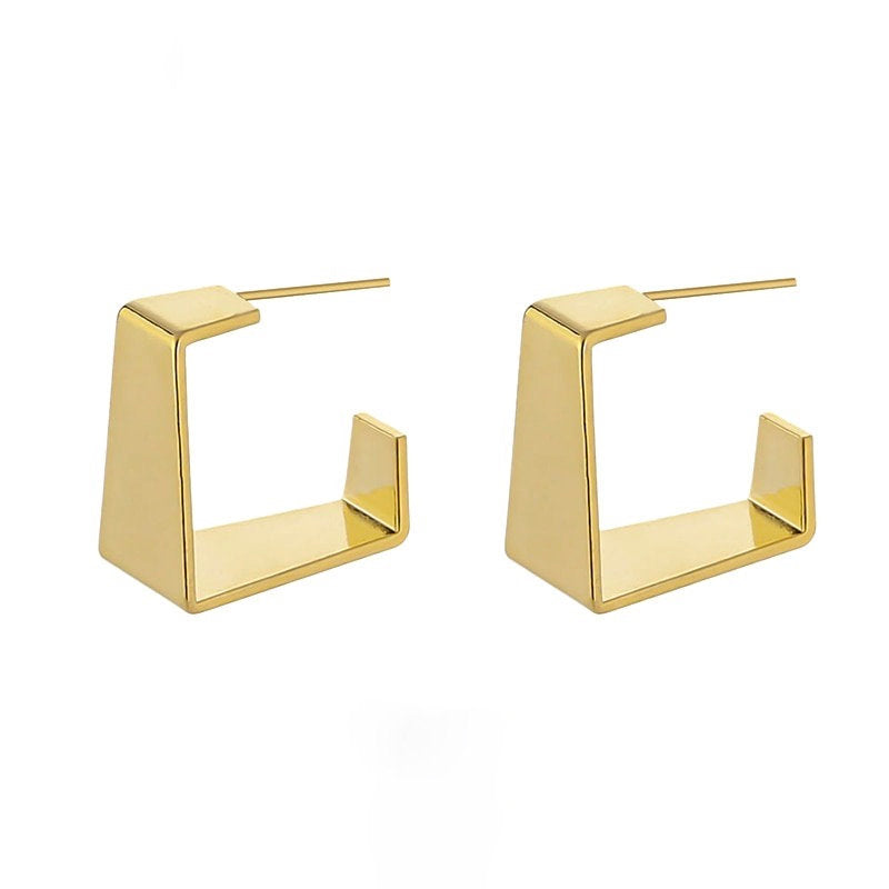 Square Hoop Gold Earring