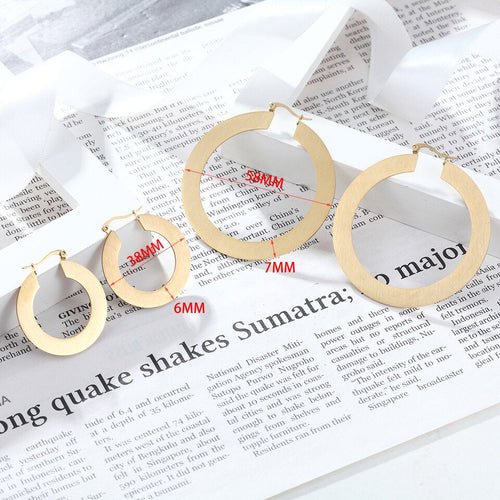 Flat Hoop Silver Earring