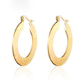 Flat Hoop Silver Earring