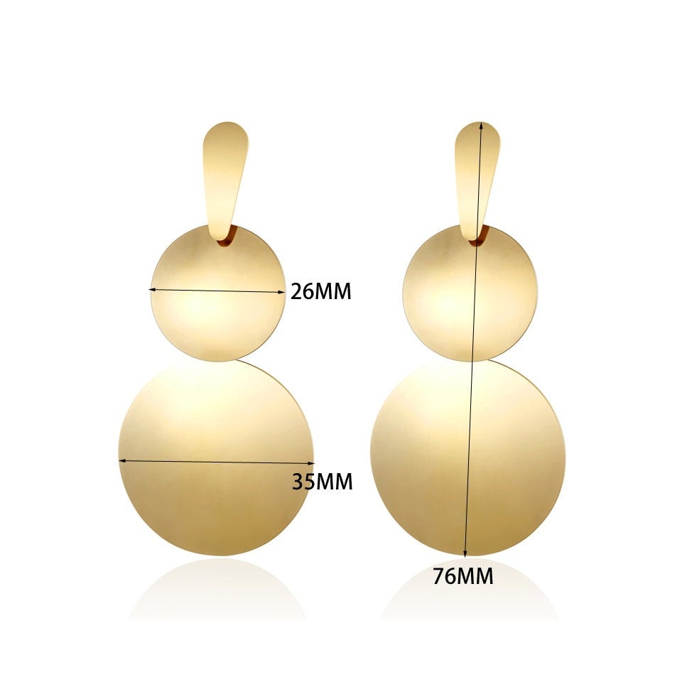 Statement Large Disc Metal Earring