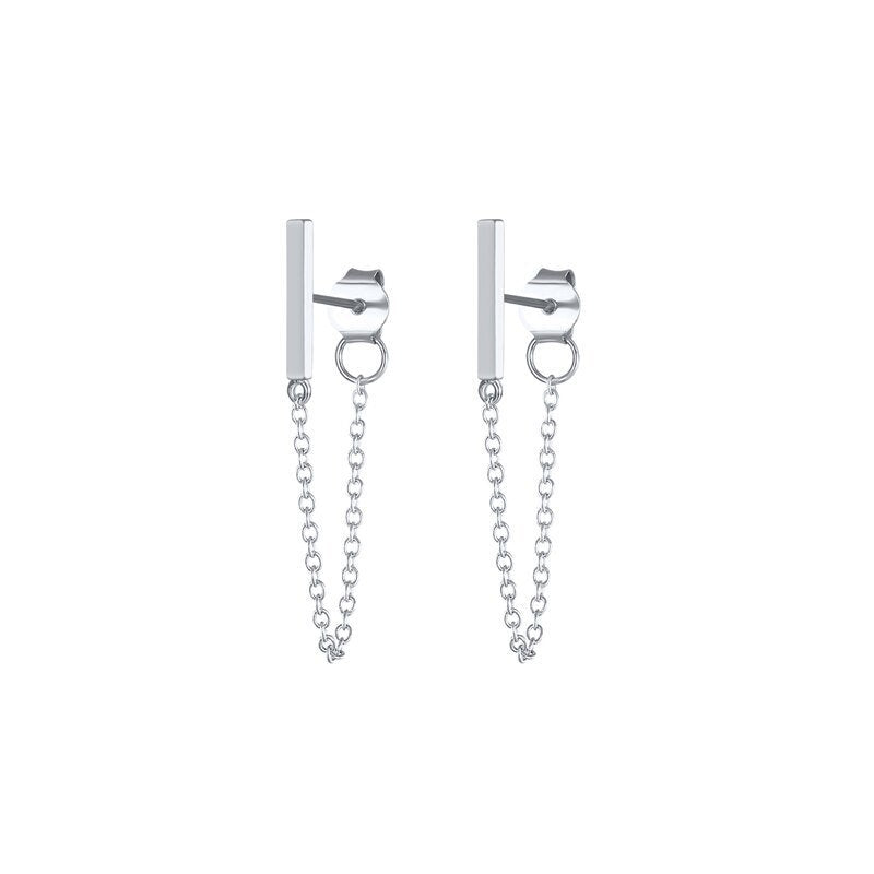 Minimalist Bar Chain Cuff Earring