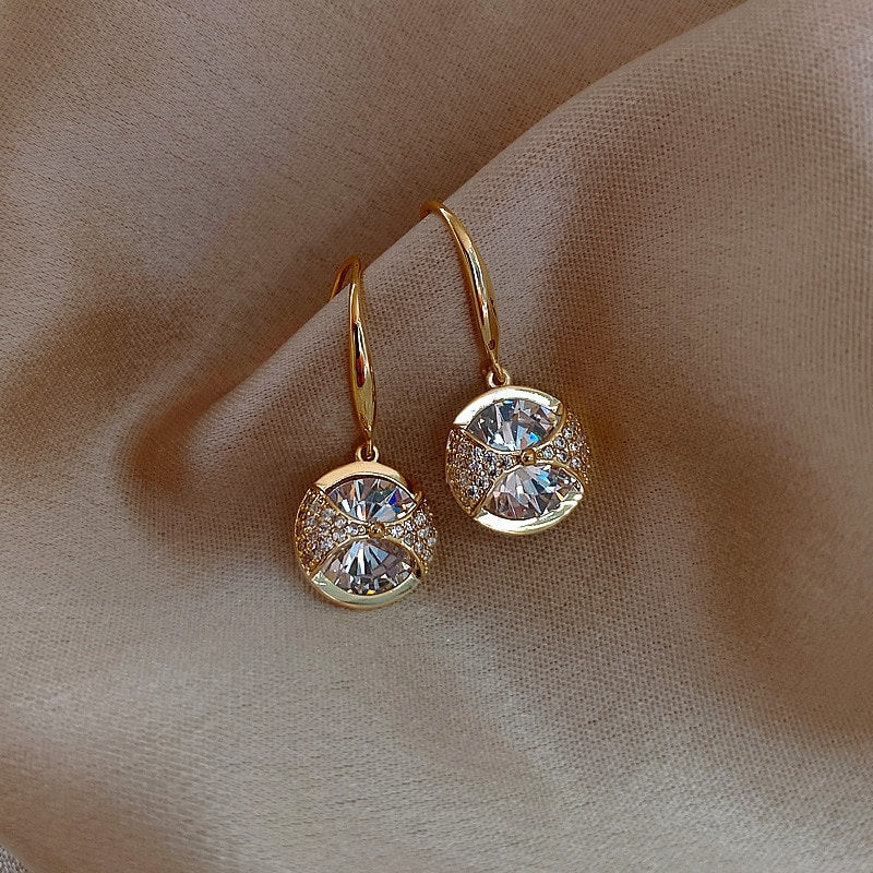 Round Crystal Dangle Earring