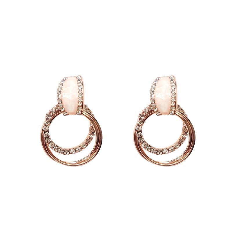 Crystal Pink Hoop Earring