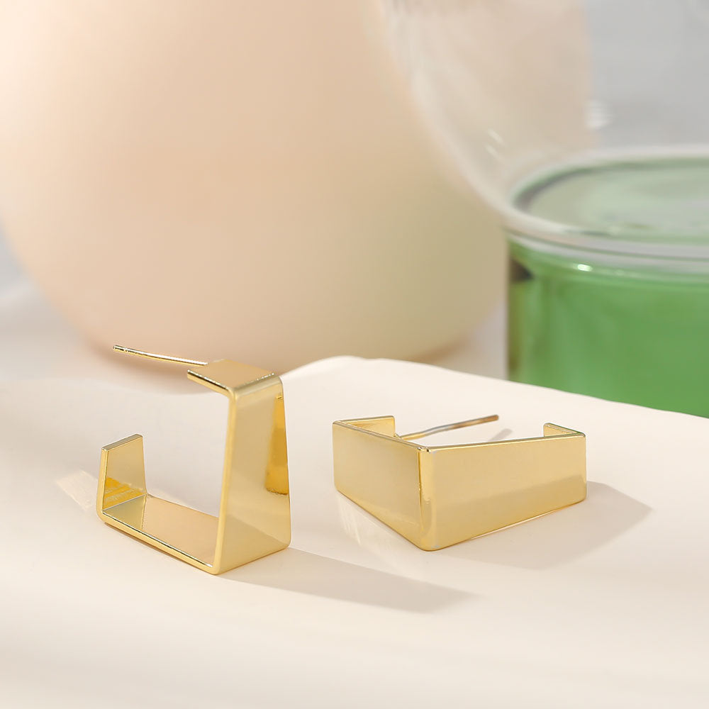 Square Hoop Gold Earring