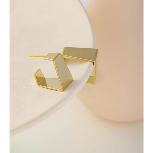 Square Hoop Gold Earring