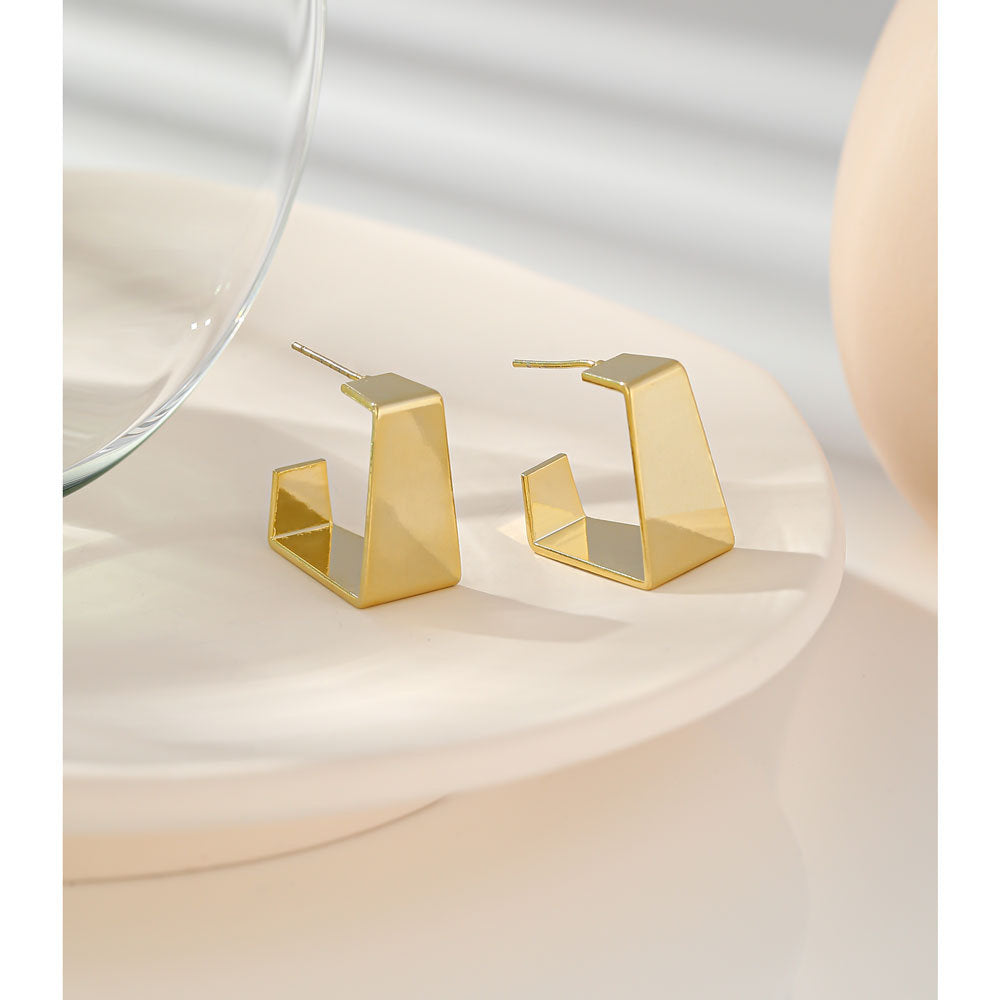 Square Hoop Gold Earring