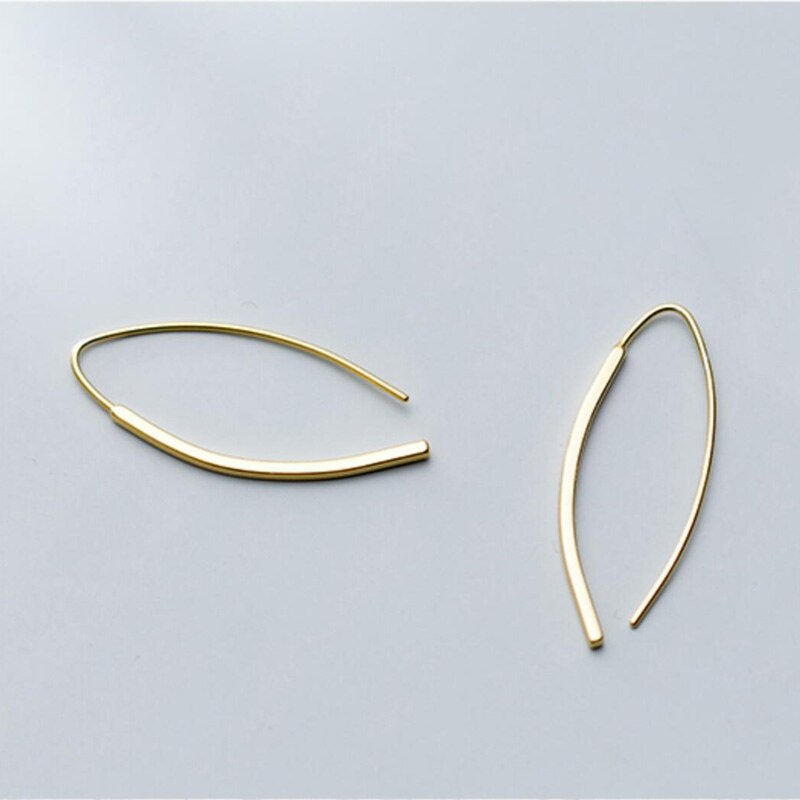 Sleek Bar Threader Hoop Earring